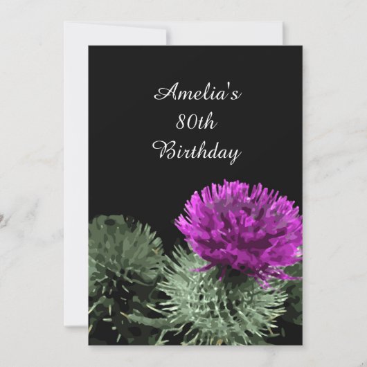 Scottish Thistle Birthdays 招待状 (正面)