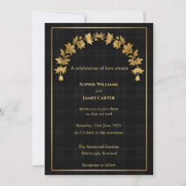 Scottish Thistle Black Gold Thistle Arch ウェディング I 招待状