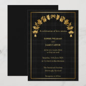 Scottish Thistle Black Gold Thistle Arch ウェディング I 招待状 (正面/裏面)