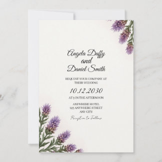Scottish Thistle Wedding Invitation 招待状