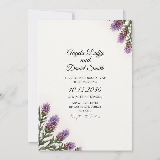 Scottish Thistle Wedding Invitation 招待状 (正面)