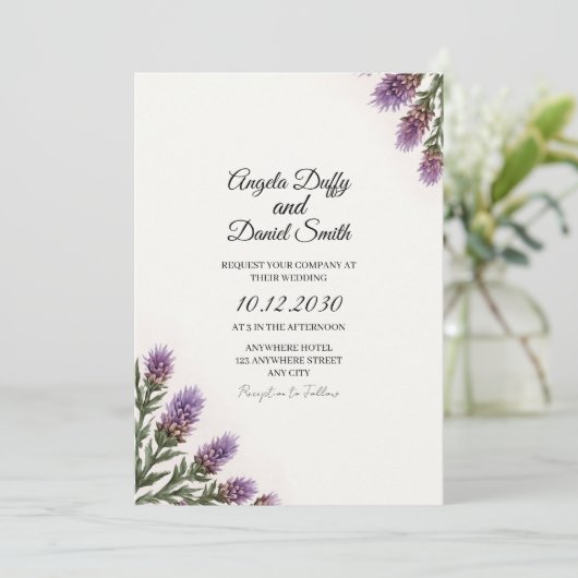 Scottish Thistle Wedding Invitation 招待状 (スタンド正面)