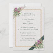 Scottish Thistle Wedding Invitation Celtic Tartan 招待状 (正面)