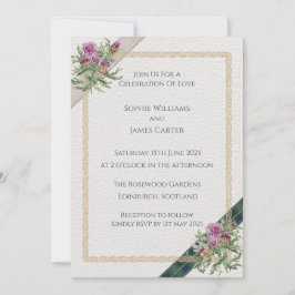 Scottish Thistle Wedding Invitation Celtic Tartan 招待状