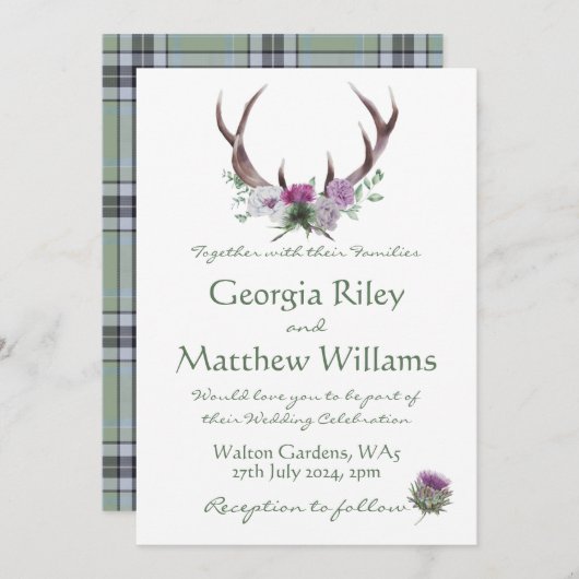 Scottish Tweed Invitation 招待状 (正面/裏面)