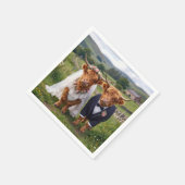 Scottish Wedding Highland Cows スタンダードカクテルナプキン (角)