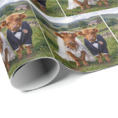 Scottish Wedding Highland Cows ラッピングペーパー (ロールコーナー)