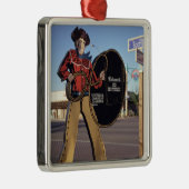 Scottsdalへのカウボーイの姿の印の歓迎する観光客 メタルオーナメント (右)