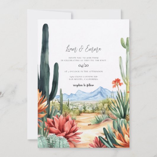 Scottsdale Arizona Desert Wedding Invitation 招待状 (正面)