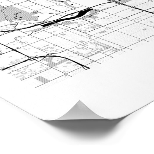 Scottsdale Arizona Modern Minimal Simple Map ポスター (角)