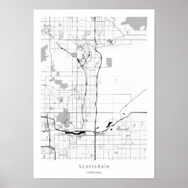 Scottsdale Arizona Modern Minimal Simple Map ポスター