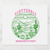 scottsdale bachelorette party pink スパークリングワインラベル (シングルラベル)
