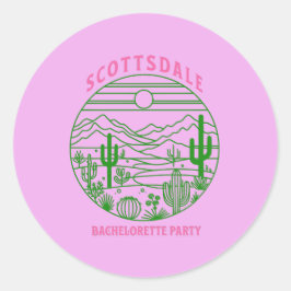 scottsdale bachelorette pink cactus ラウンドシール