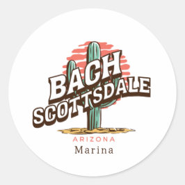 scottsdale cactus bachelorette party custom name ラウンドシール