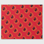 Scottyおよび金ゴールドのリース ラッピングペーパー (フラット)