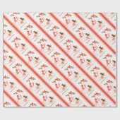 Scottyの赤く黒い女の子のビクトリアンなクリスマスのカード設計 ラッピングペーパー (フラット)
