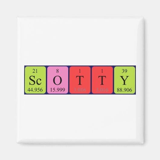 Scotty周期テーブル名磁石 マグネット (正面)