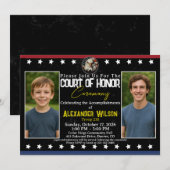 Scout Achievement Ceremony Invitation with Photos 招待状 (正面/裏面)