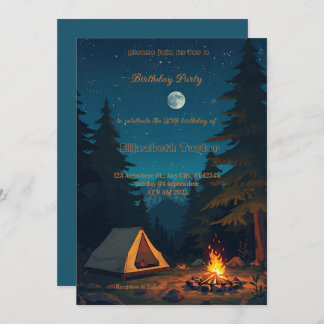 scout Camping party birthday  invitation 招待状