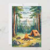 scout Camping party birthday invitation 招待状 (正面)