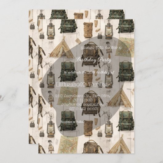 scout comping party invitations 招待状 (正面/裏面)