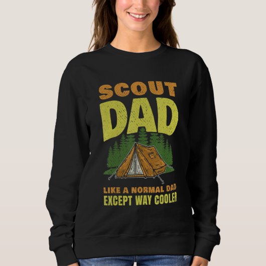 Scout Dad Life Scouting Hiking Happy Camper Camp スウェットシャツ (正面)