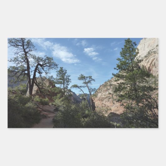 Scout Lookout at Zion National Parkからの眺め 長方形シール (正面)