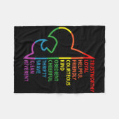 Scouting Law Scouting Camping Rainbow Colorful  フリースブランケット (正面(横))