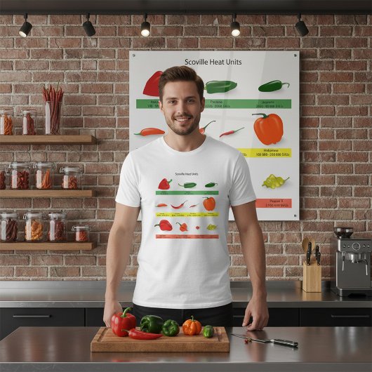 Scoville Heat Units Chili Pepper Chart  Tシャツ