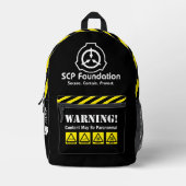 SCP Secure. Contain. Protect. 超常的なバックパック プリントバックパック (正面)