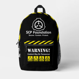 SCP Secure. Contain. Protect. Paranormal Backpack プリントバックパック