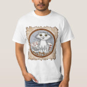 Scraggles Cat Poker Face Tシャツ (正面)
