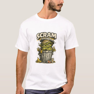 SCRAM おもしろい 怒った ゴミ ゴブリン レトロ カートゥーン Tシャツ
