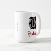 Scramble Golf Dad Vintage Gothic Monogram Name コーヒーマグカップ (正面右)