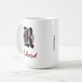 Scramble Golf Dad Vintage Gothic Monogram Name コーヒーマグカップ (正面左)