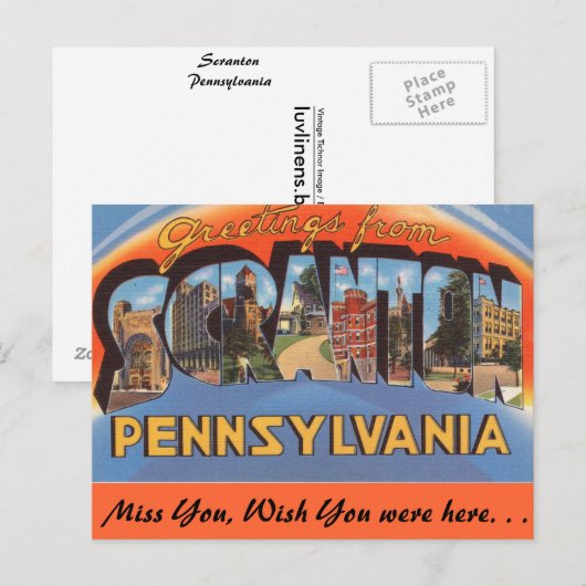 Scrantonからの挨拶 ポストカード (正面/裏面)