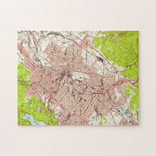 Scrantonペンシルバニア(1947年)のヴィンテージの地図 ジグソーパズル (横)