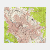 Scrantonペンシルバニア(1947年)のヴィンテージの地図 フリースブランケット (正面(横))