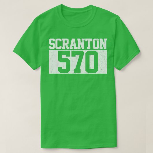 Scranton 570エリアコードヴィンテージ tシャツ (デザイン正面)