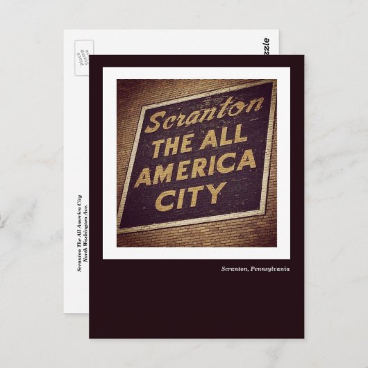 Scranton PAはがき – オールアメリカシティサイン ポストカード (正面/裏面)