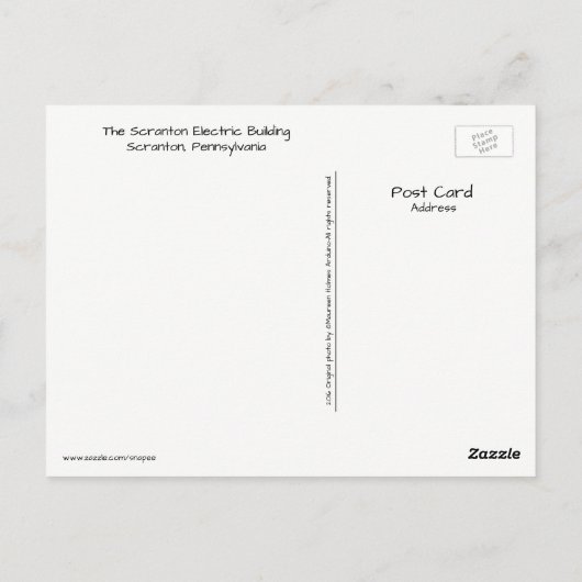 Scranton PAはがき – ザ・エレクトリックシティ ポストカード (裏面)