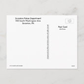 Scranton PAはがき – 警察部休日ビュー シーズンポストカード (裏面)