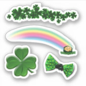 Scrap Booking Clovers Rainbow St. Patrick's Day シール (正面)