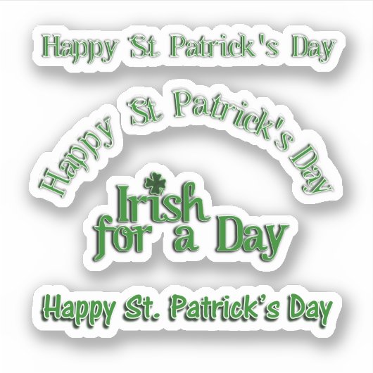 Scrap Booking Text St. Patrick's Day シール (正面)