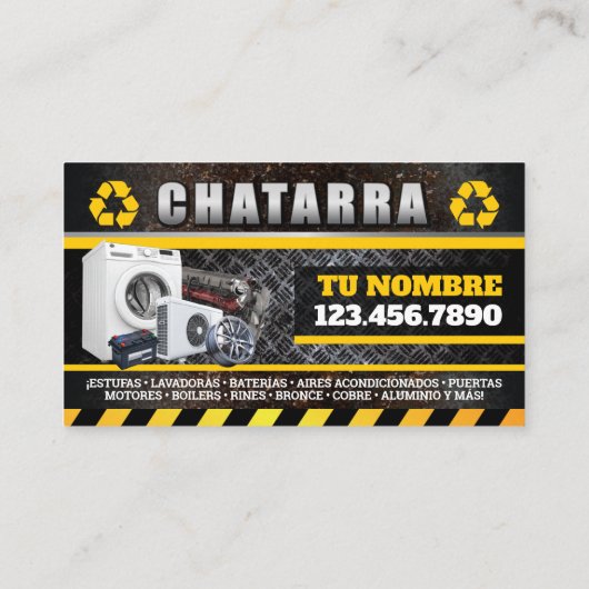 Scrap Metal English & Spanish Business Card 名刺 (裏面)
