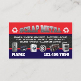 Scrap Metal Pickup Business Cards English-Spanish 名刺