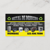 Scrap Metal Pickup Business Cards English-Spanish 名刺 (裏面)