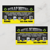 Scrap Metal Pickup Business Cards English-Spanish 名刺 (正面/裏面)