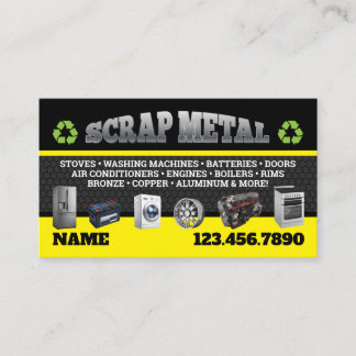Scrap Metal Pickup Business Cards English-Spanish 名刺