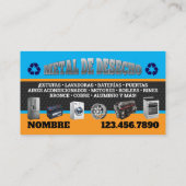 Scrap Metal Pickup Business Cards English-Spanish 名刺 (裏面)